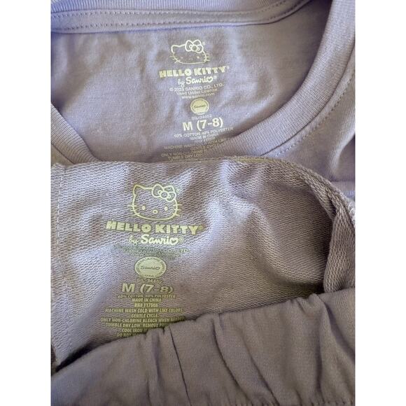 Sanrio Hello Kitty Tiny Chum Purple T Shirt Shorts 2 Piece Outfit Set Size M 7/8 - Picture 12 of 12